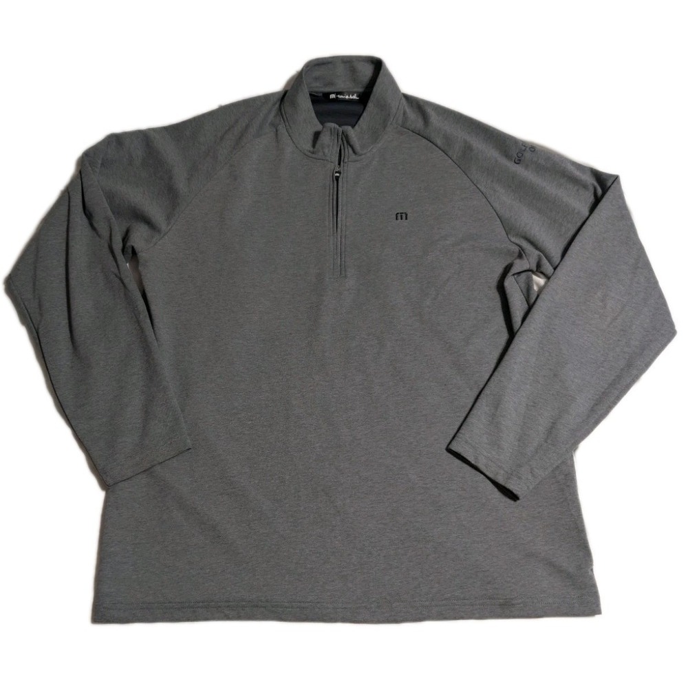Travis Mathew Gray 1/4 Zip Pullover Mens XXL Golf Ball‎ Ops Lightweight Stretch